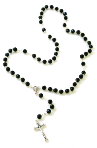 Majestic Black Rosary for a Boy's First Communion