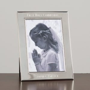 Genuflect Personalized First Communion Beaded Frame