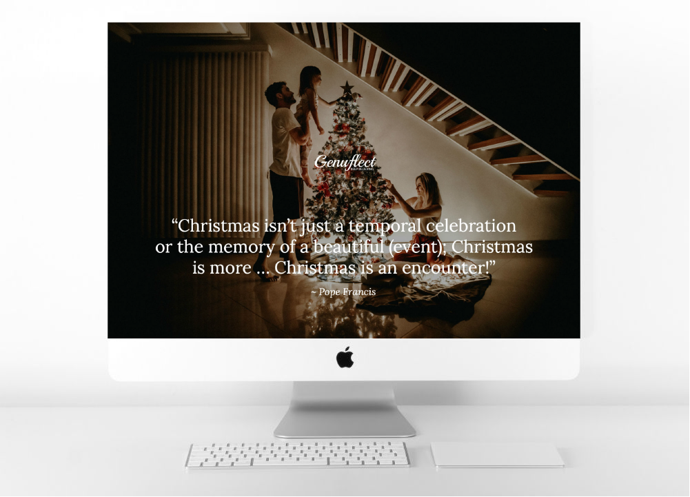 Genuflect.net - Family decorating Christmas Tree image on Desktop Computer