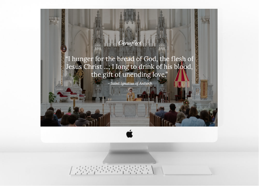 Genuflect.net - Inspirational Quote about the Eucharist as a Desktop Wallpaper