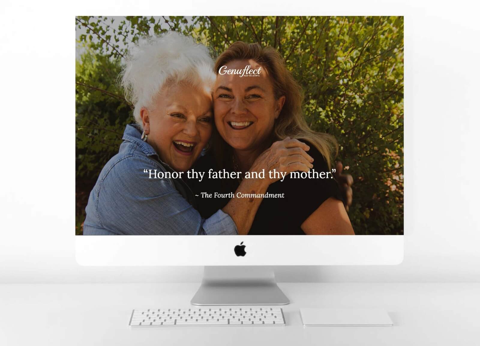 Genuflect computer background image of a Woman hugging her mother