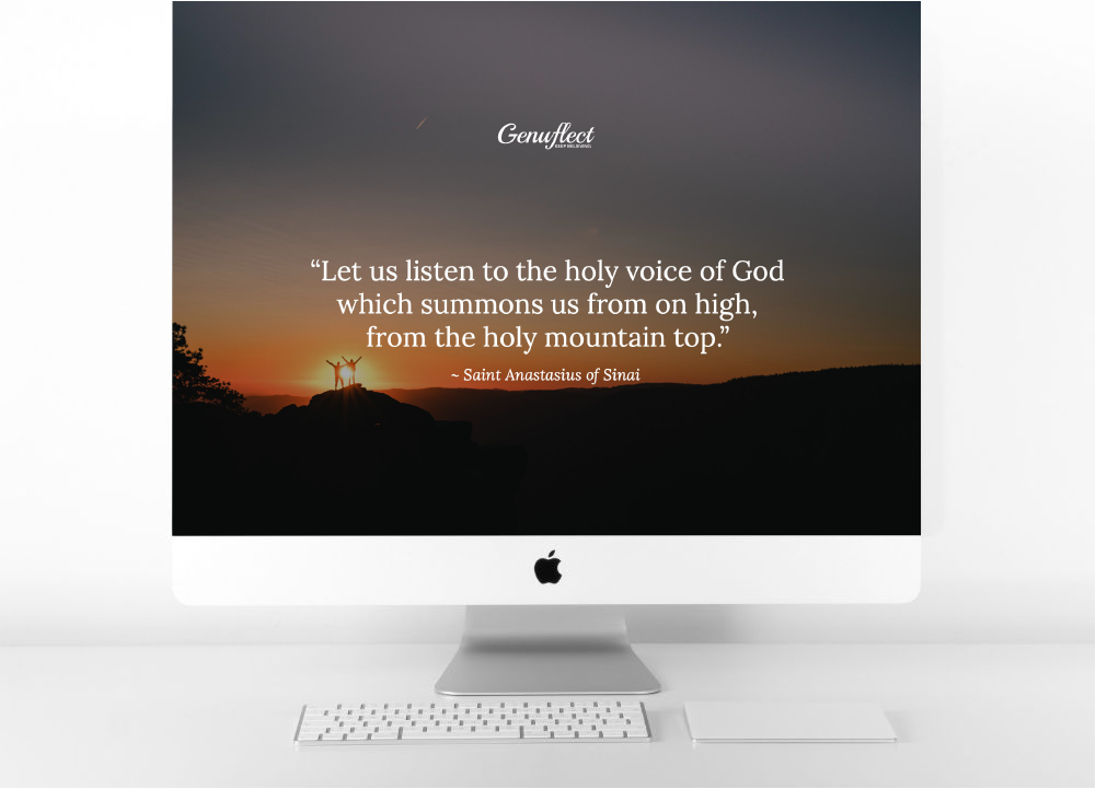 Genuflect.net - Inspirational quote about Transfiguration on a computer background