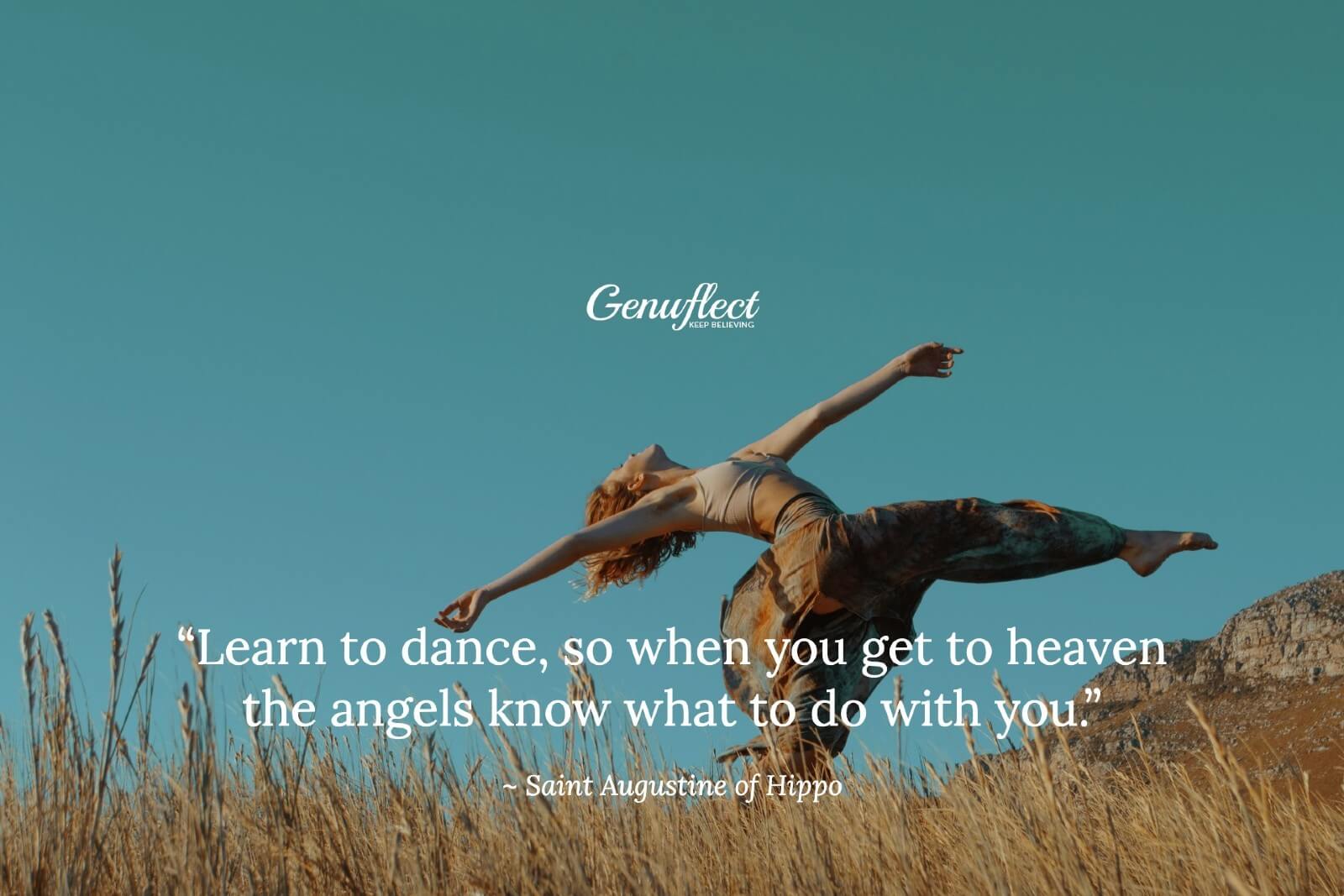 Woman outside dancing in a field