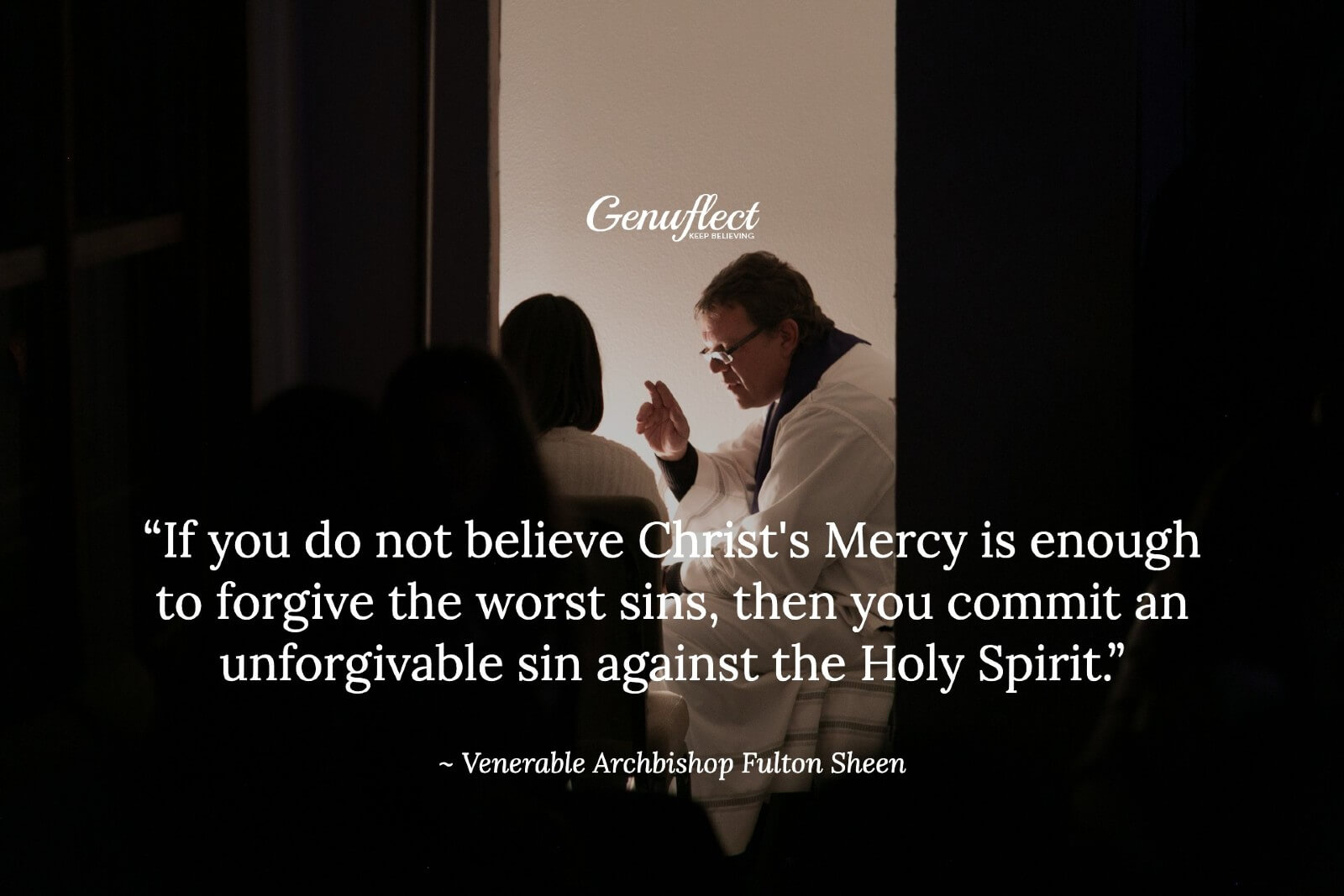 A Priest hearing the confession of a woman