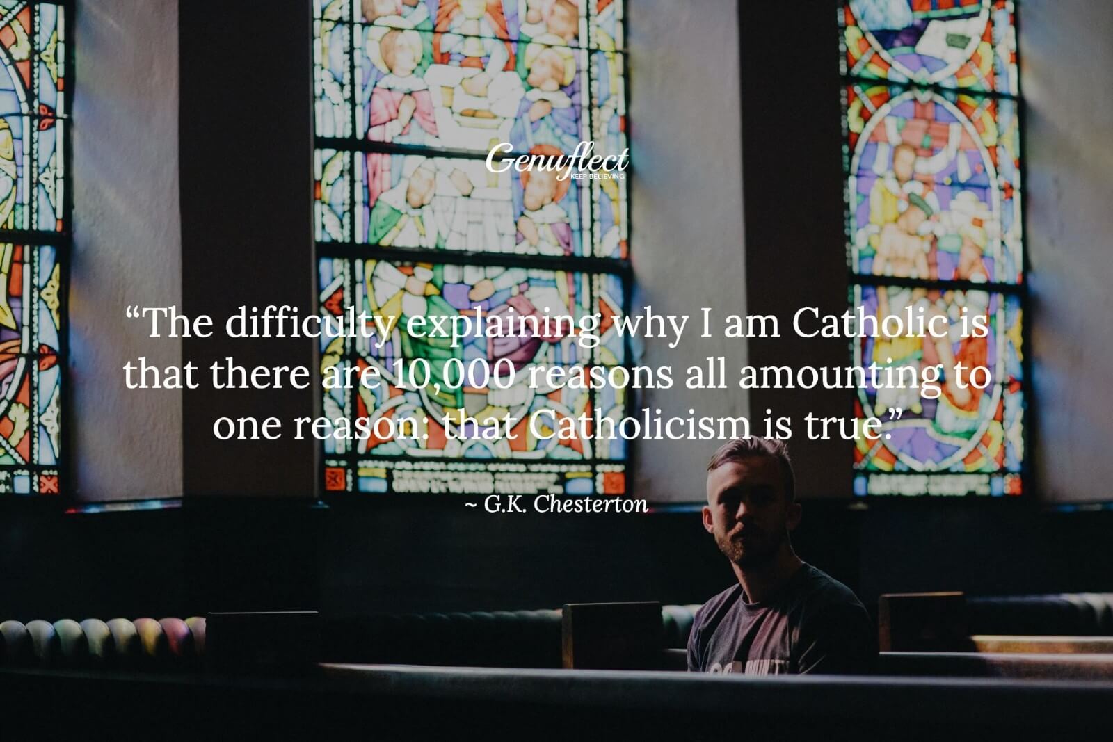 Man sitting in a pew in a church