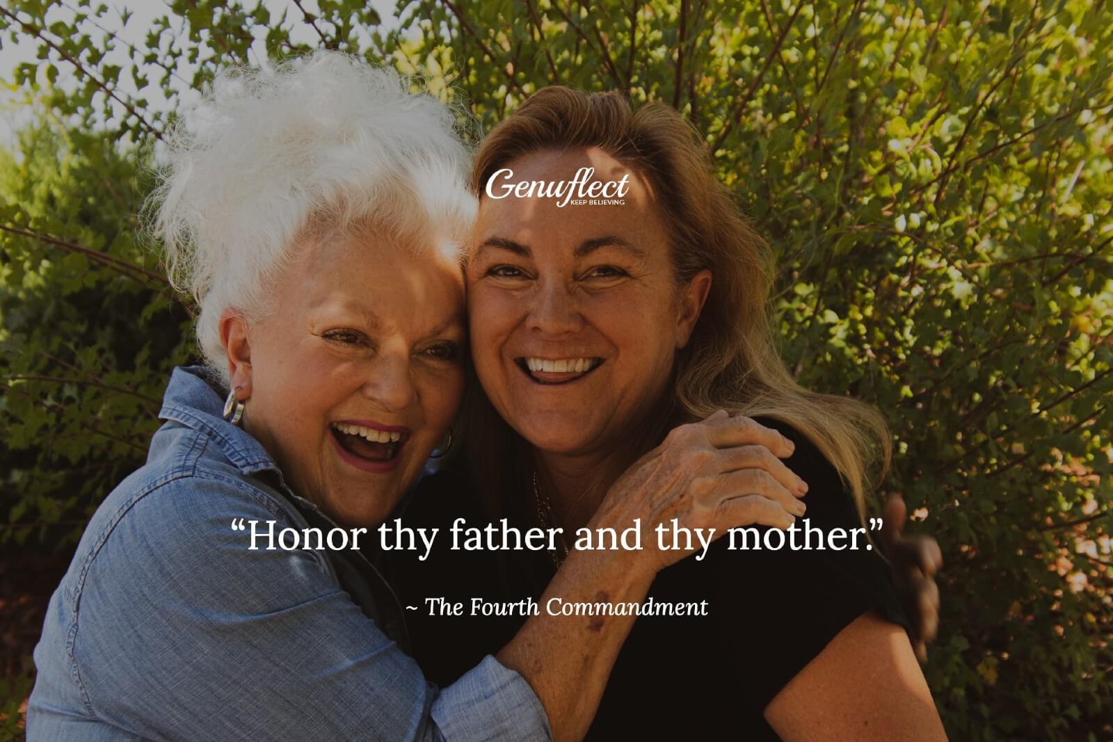 Woman hugging her mother