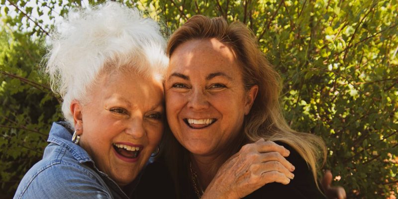 Woman hugging her mother